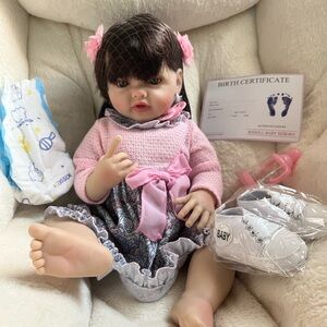 Full Body Soft Silicone Baby Reborn Doll 55CM 22Inch